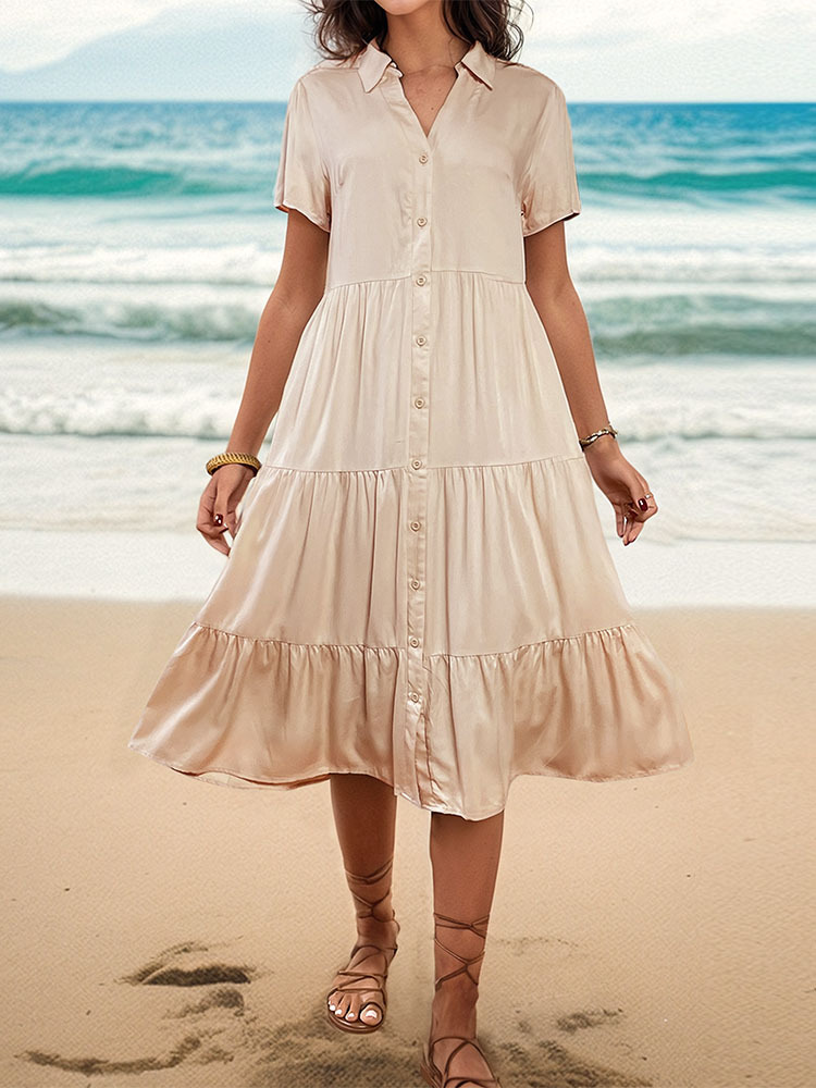 Women's Casual V-neck simple dress