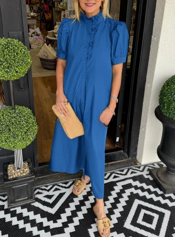 Ruffles Puff Sleeve Maxi Dress