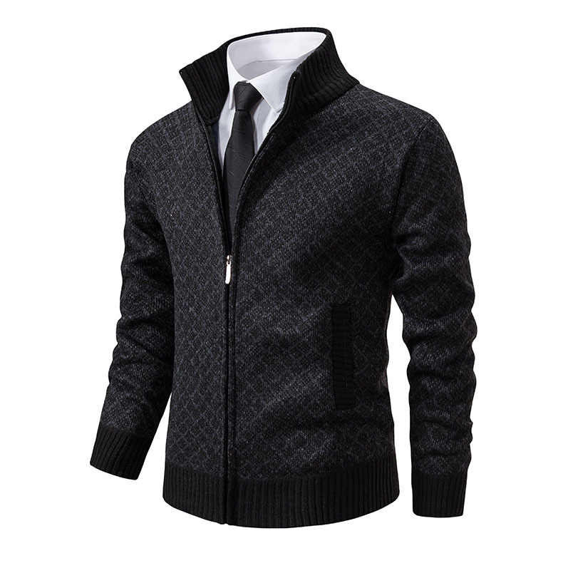 2024 Men's Thick Stand Collar Sweater Coat