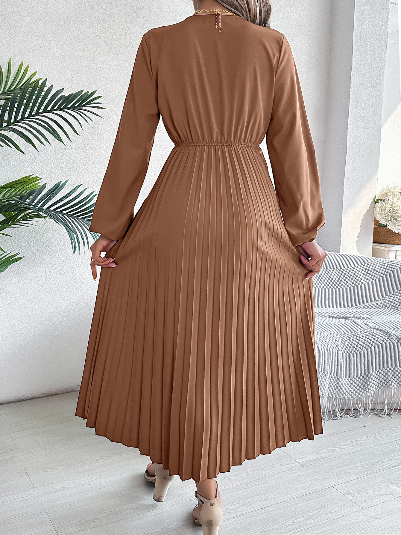 🎄Christmas Clearance Elegant triple V-neck long sleeve pleated long sleeve