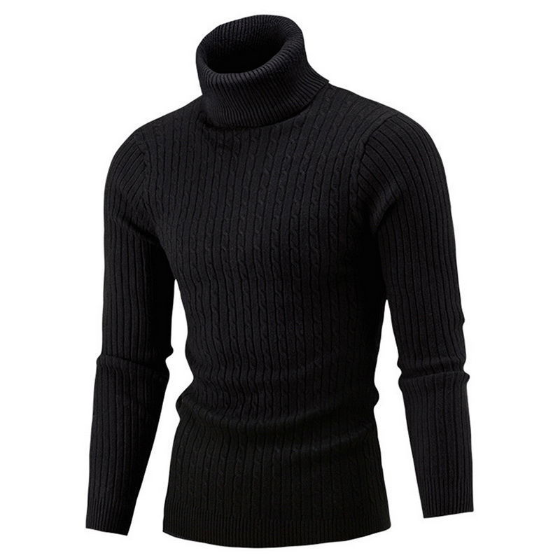 🔥Men's turtleneck twisted slim-fit knit sweater