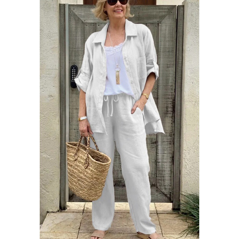 Women's Summer cotton and linen casual set