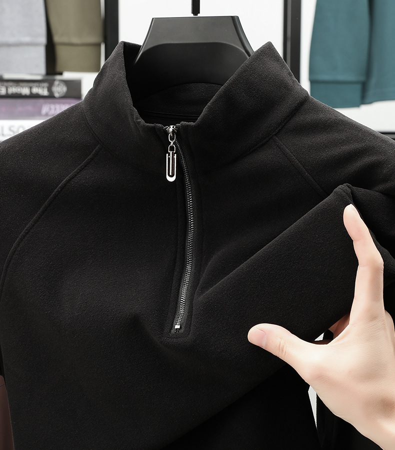2025 New Cashmere Stand-Up Collar Zipper Top