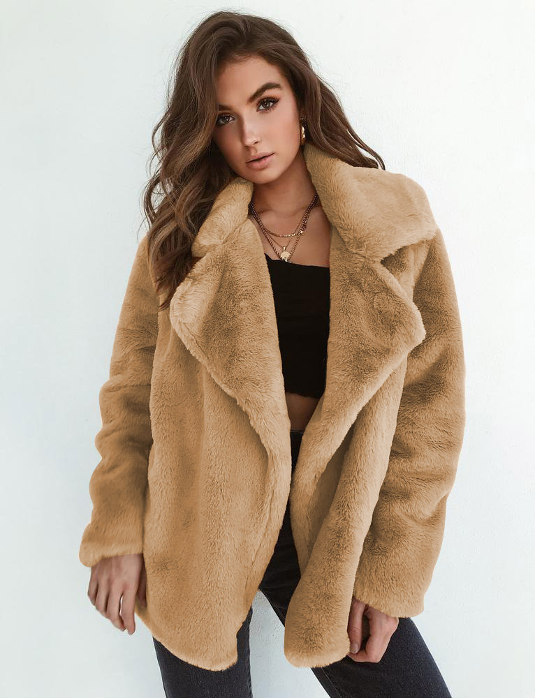 2025 Large Lapel Plush Fashion Coat