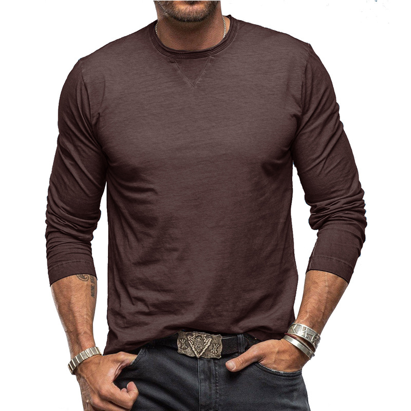 High quality round neck cotton long sleeves