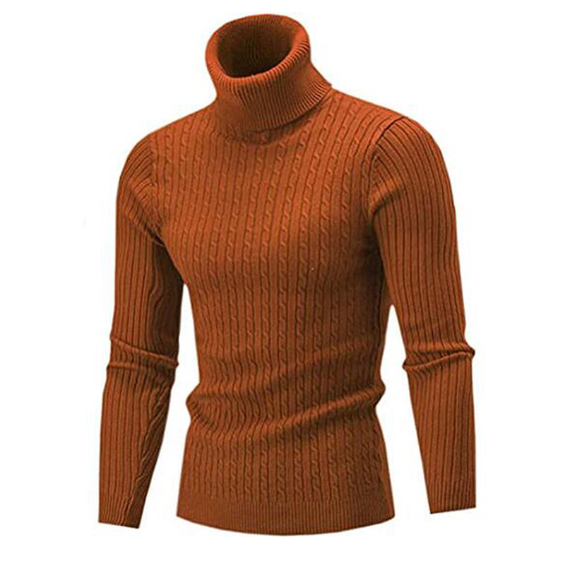🔥Men's turtleneck twisted slim-fit knit sweater
