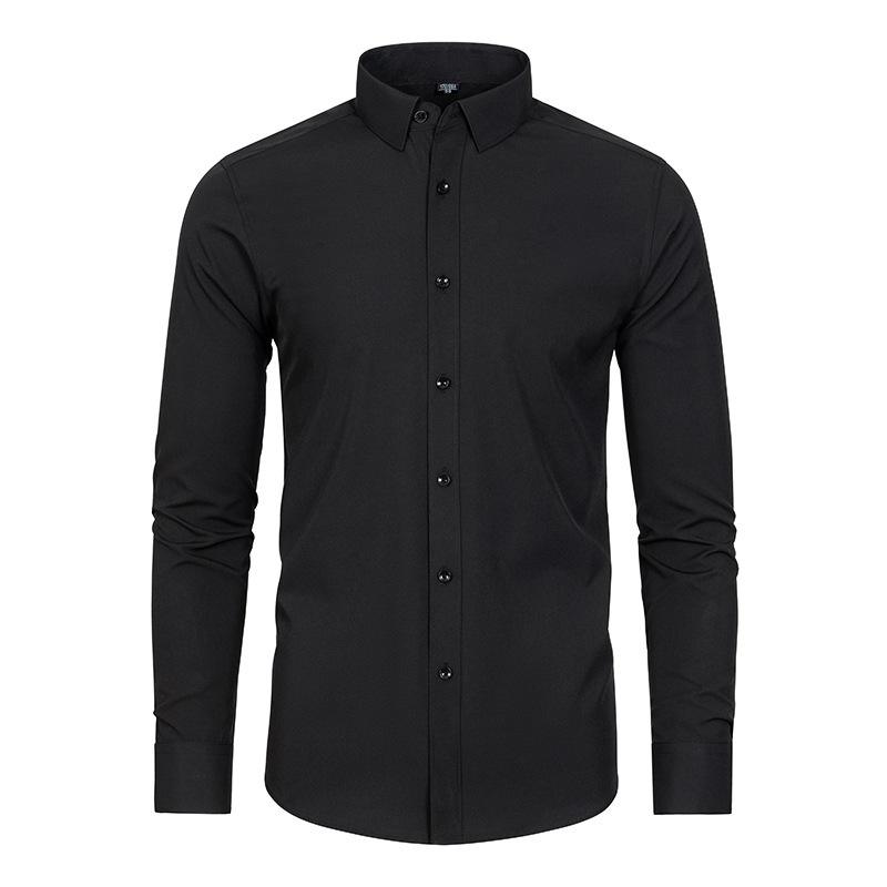 Four-sided stretch no-iron mercerized vertical shirt