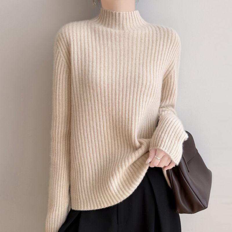 2026 New Thickened High Neck Ribbed Cashmere Sweater