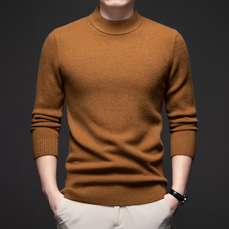 2024 Gentlemen's semi-turtleneck thick cashmere knit sweater