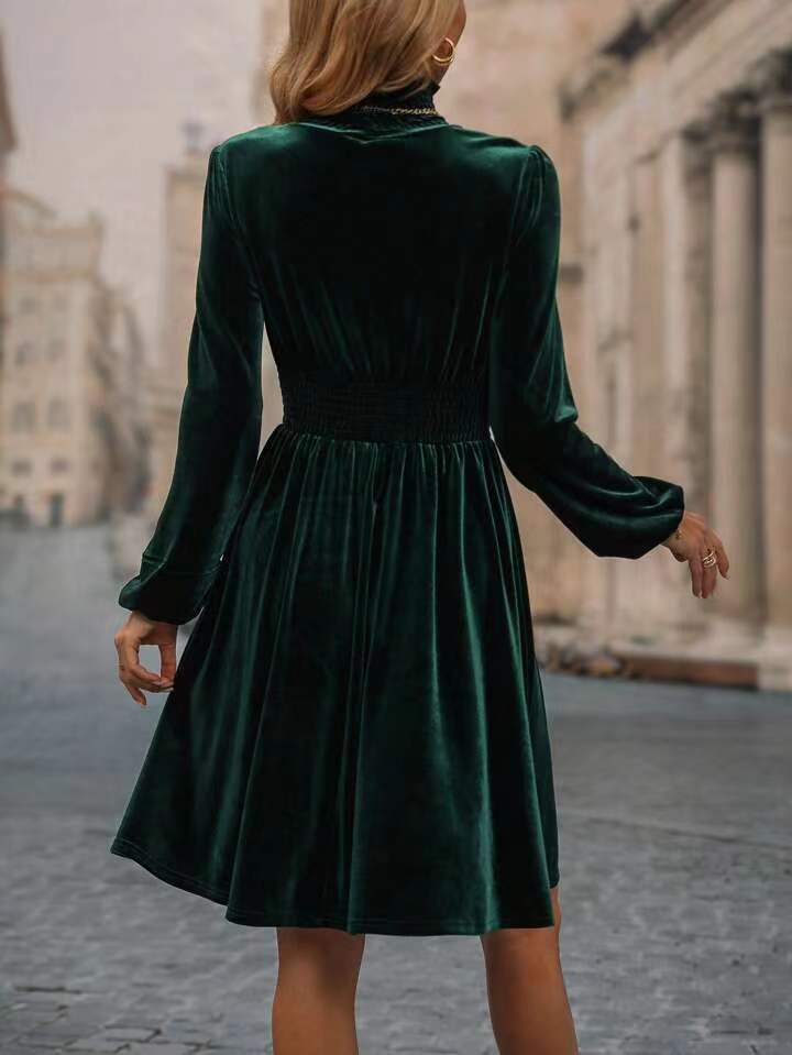 2024 Autumn/Winter Party velvet long-sleeved dress