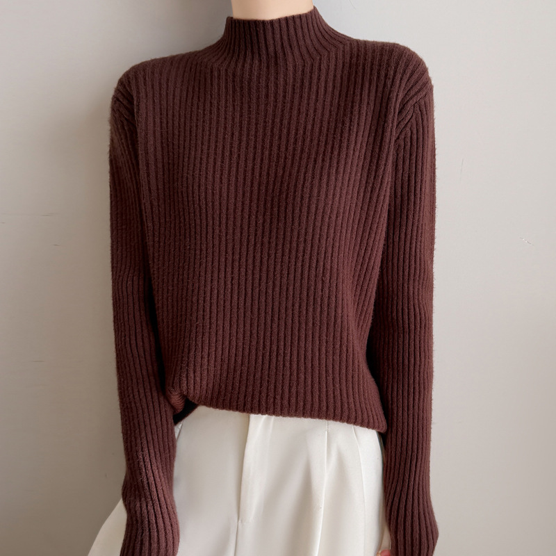 2026 New Thickened High Neck Ribbed Cashmere Sweater