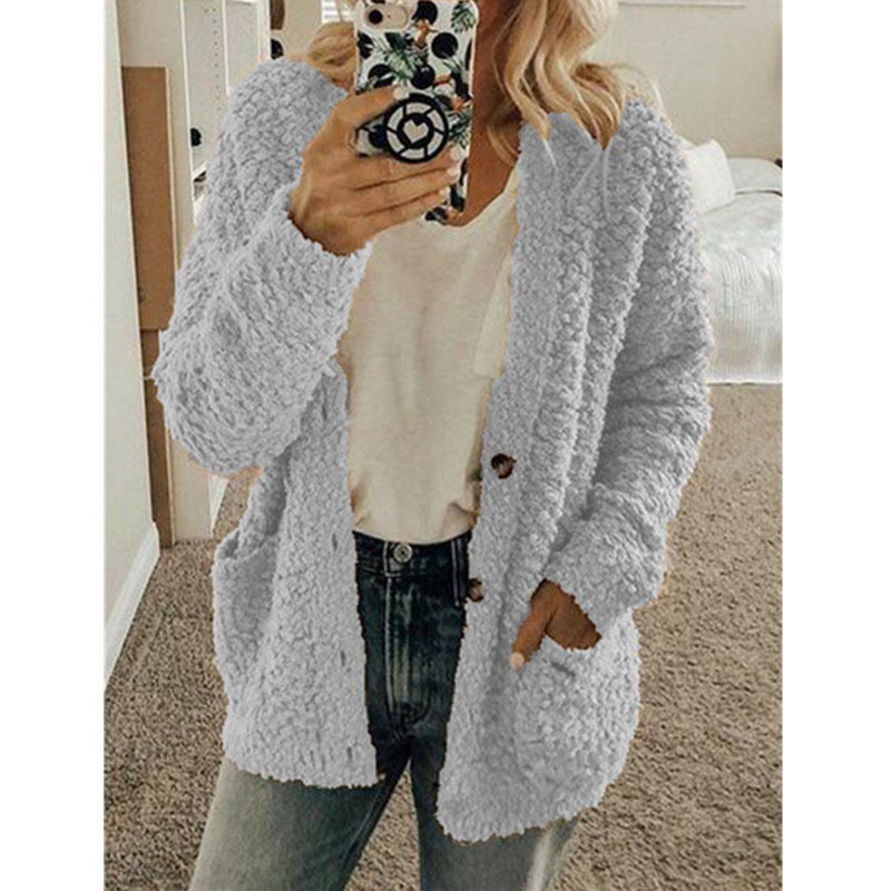 2024 All-in-one knitted plush cardigan sweater