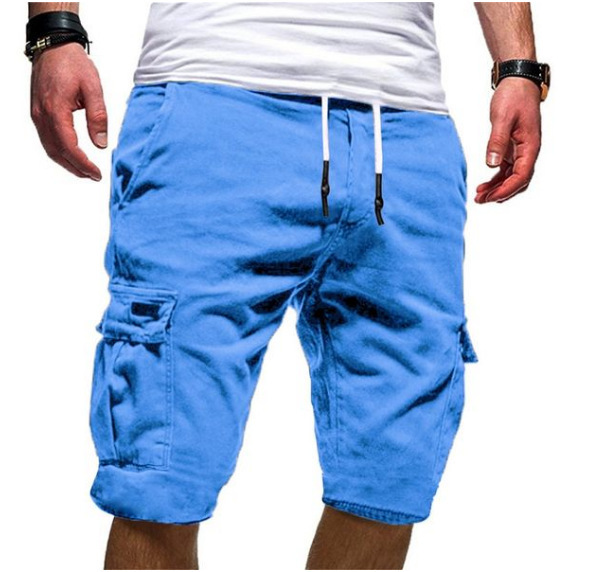 Summer Men's Short Workwear With Multiple Pockets