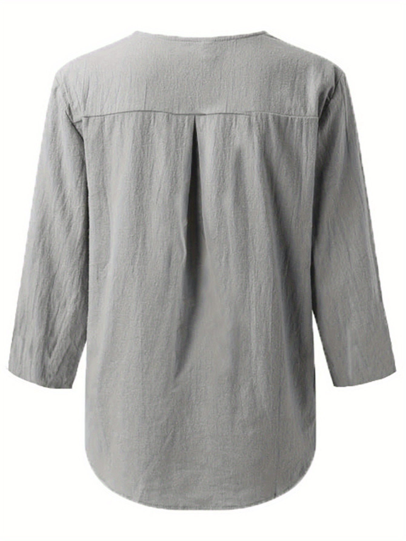 2025 Solid color casual button-up shirt