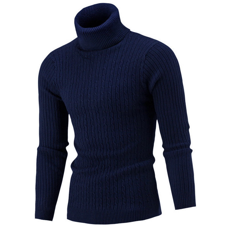 🔥Men's turtleneck twisted slim-fit knit sweater