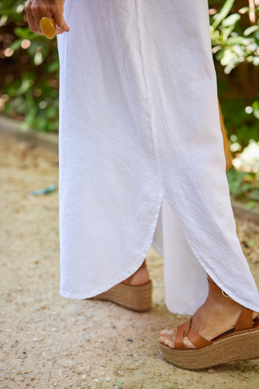 Vestido lino botones negro