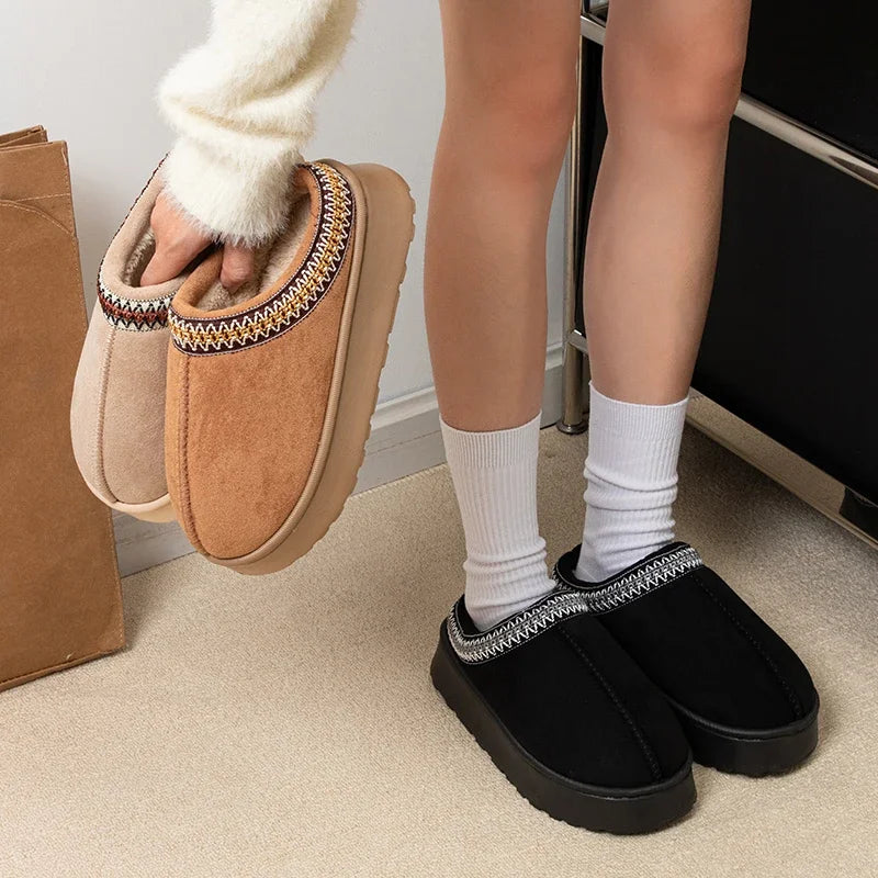 CuddleFit Cozy Winter Fleece-Lined Slippers