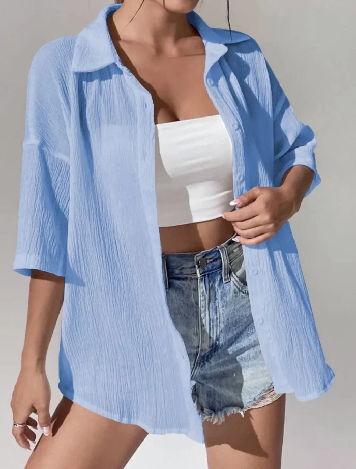 Casual Loose Short Sleeve Sun Protection Clothing