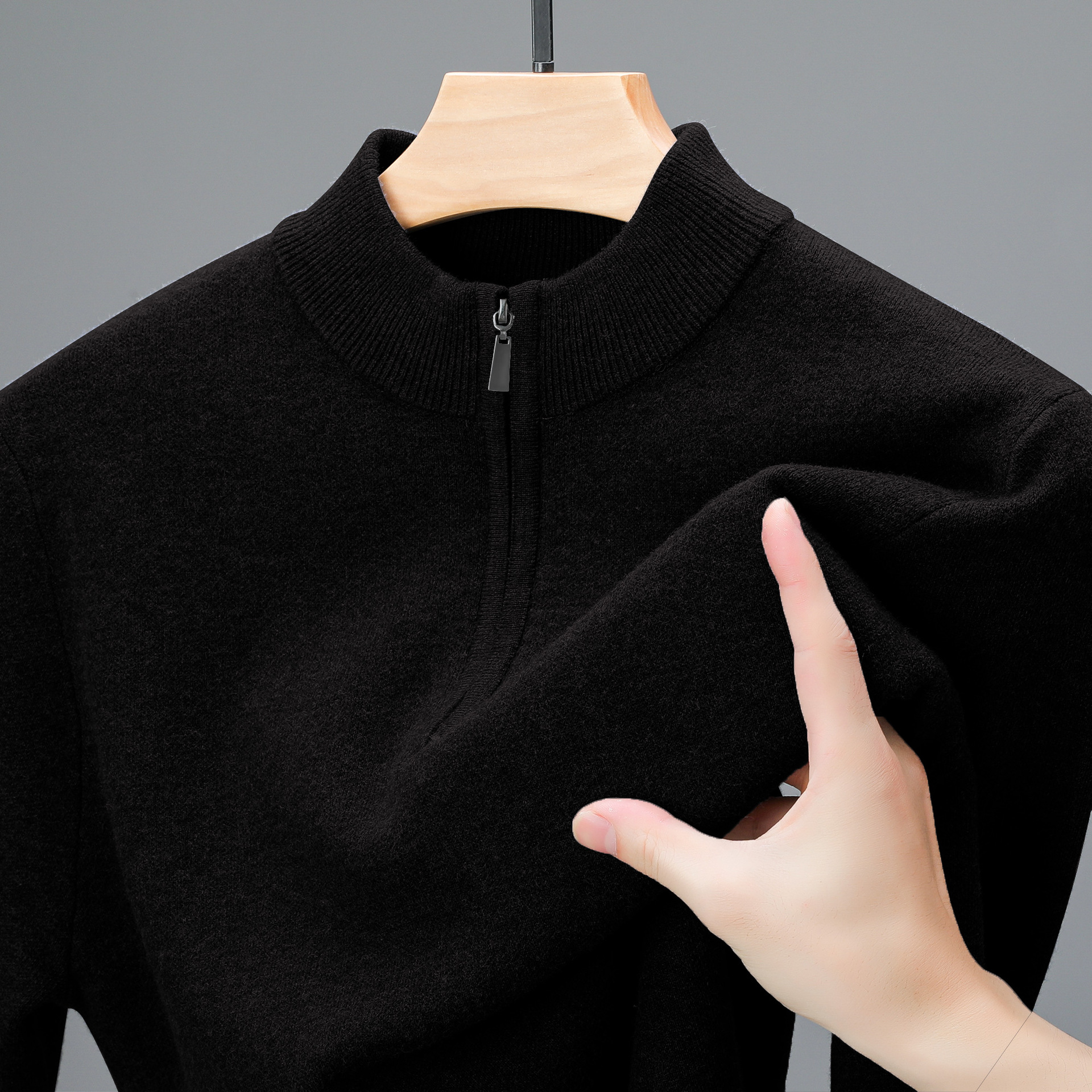 Men's Half Zip Australian Cashmere Sweater