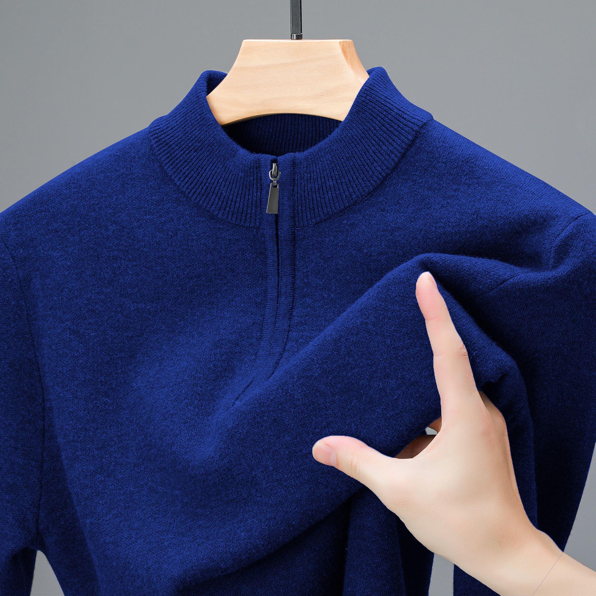 Men's Half Zip Australian Cashmere Sweater