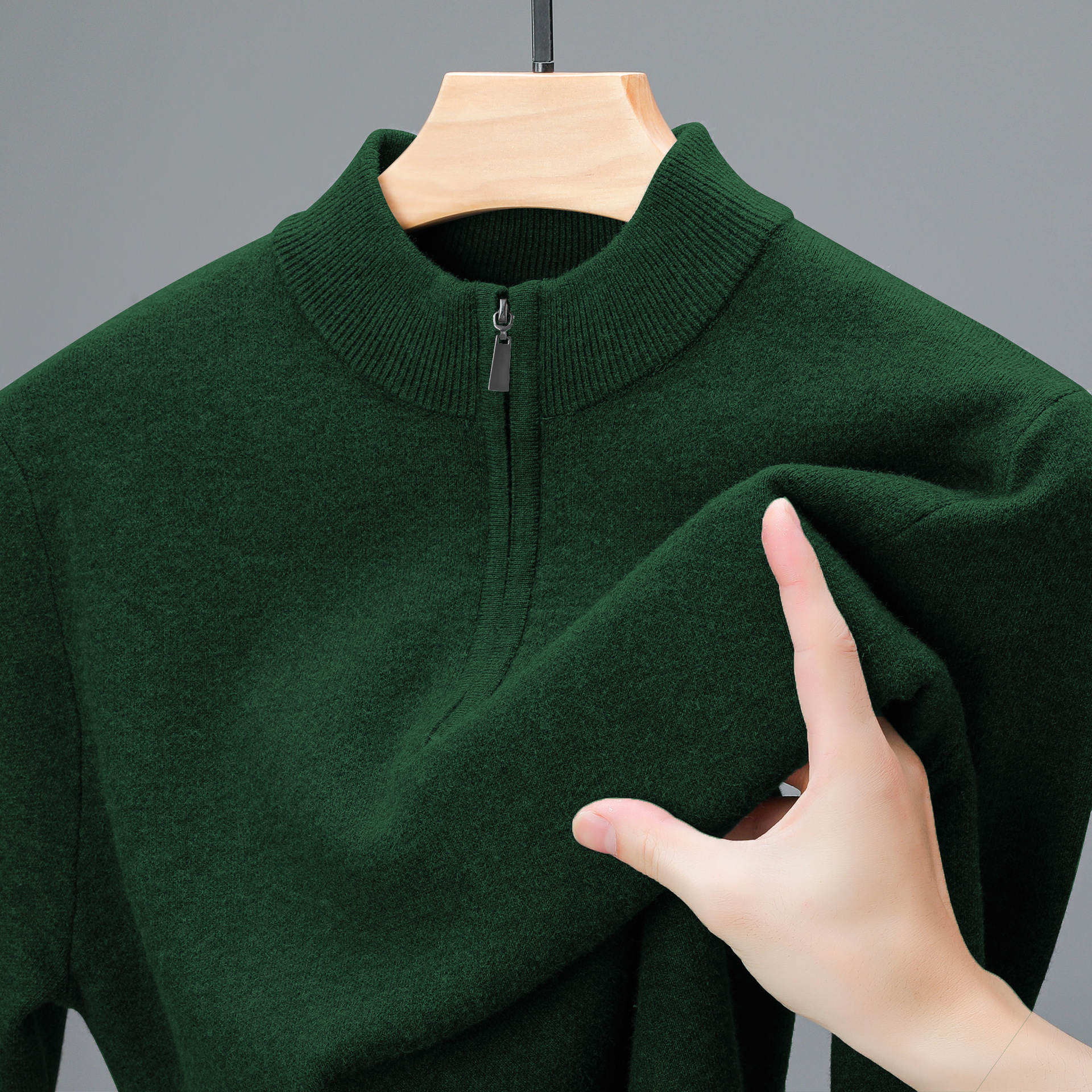 Men's Half Zip Australian Cashmere Sweater