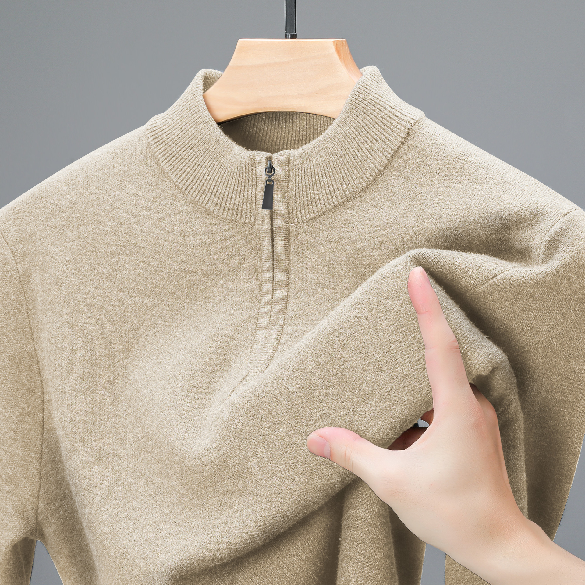 Men's Half Zip Australian Cashmere Sweater