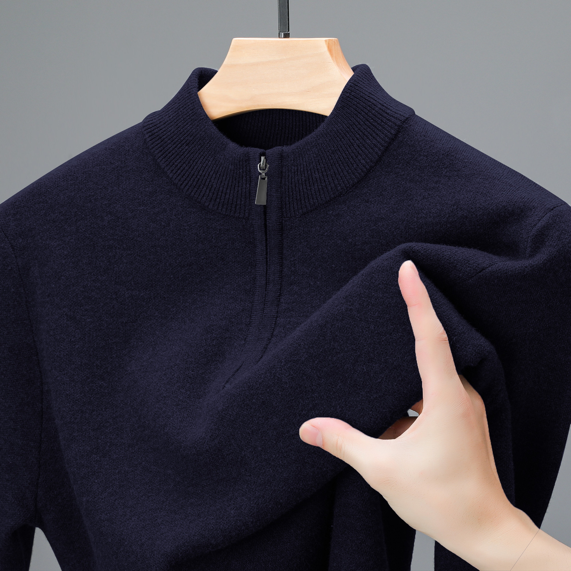Men's Half Zip Australian Cashmere Sweater