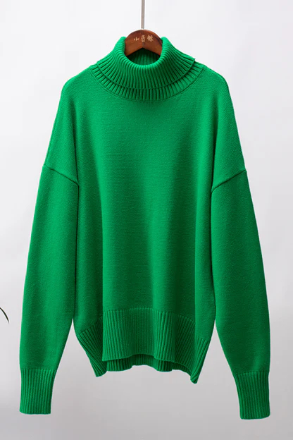 2025 Women Turtleneck Sweater Casual Loose Knitted Jumper