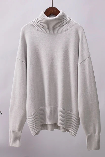 2025 Women Turtleneck Sweater Casual Loose Knitted Jumper