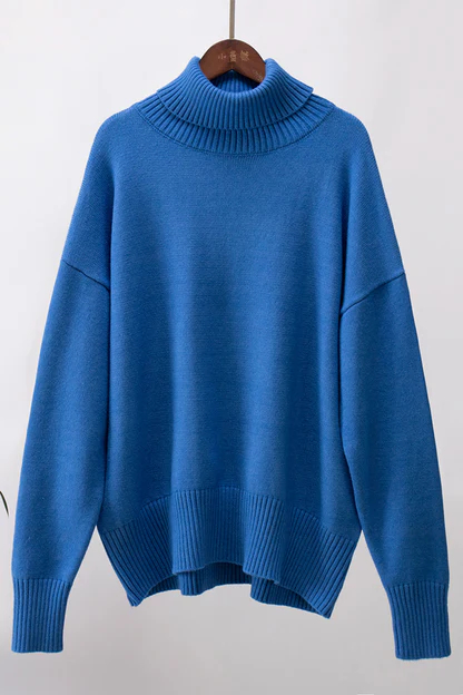 2025 Women Turtleneck Sweater Casual Loose Knitted Jumper