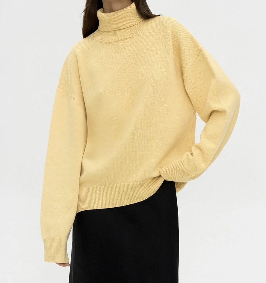 2025 Women Turtleneck Sweater Casual Loose Knitted Jumper