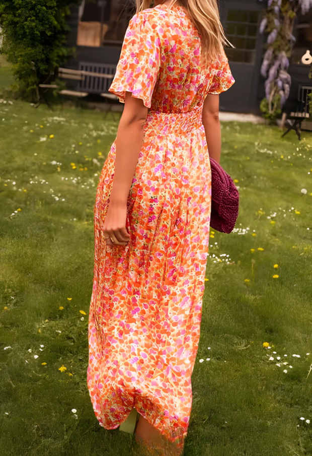 Women's V-neck Floral Beach Dress