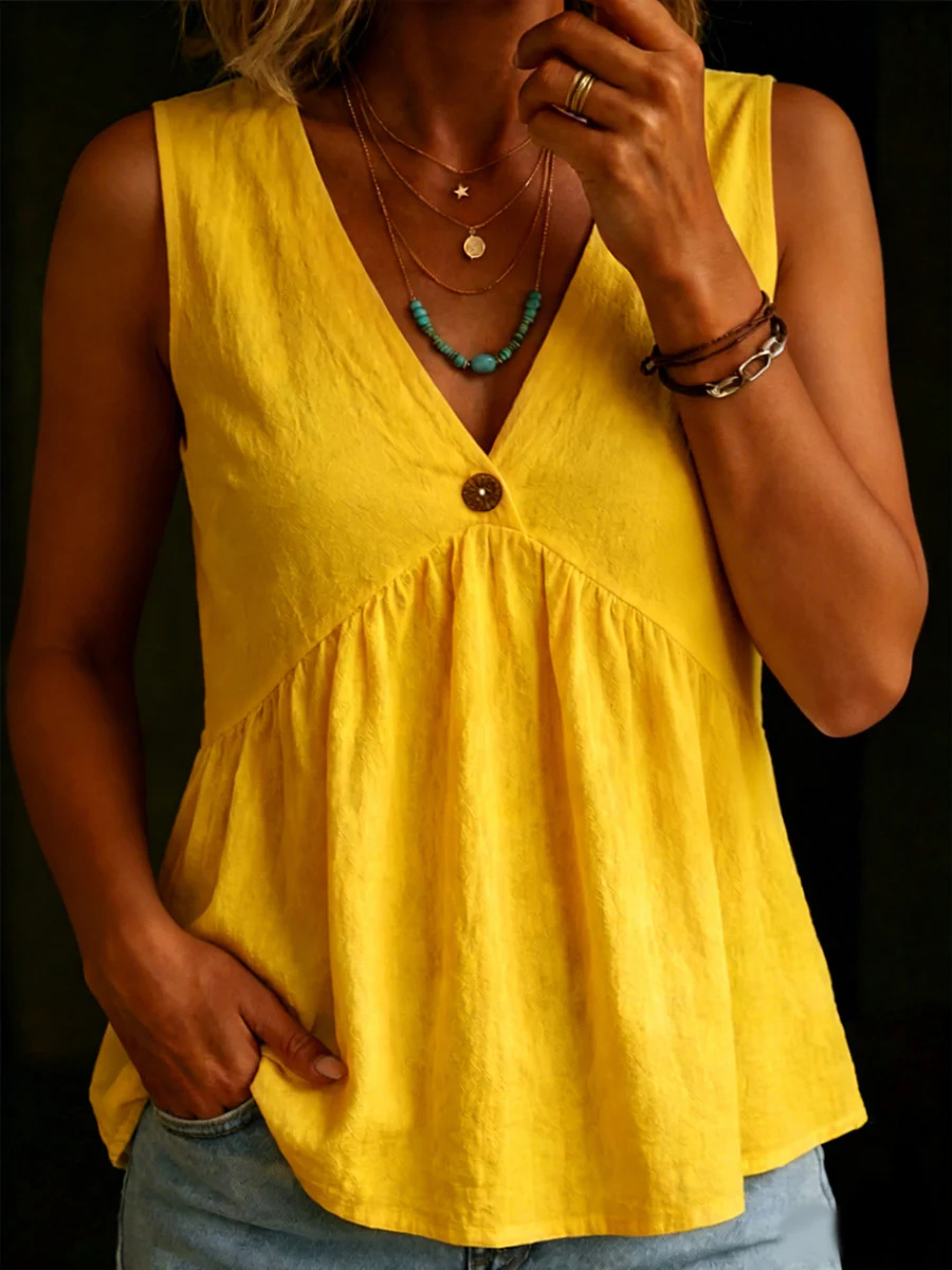 2026 Casual and Elegant Button-Down V-Neck Multi-Color Shirt