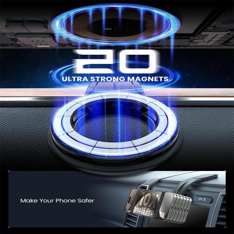 Car Magnetic Phone Holder, CarDashboard Cell Phone Mount Compatiblewith iPhone 15 14 13 Pro Max Mini