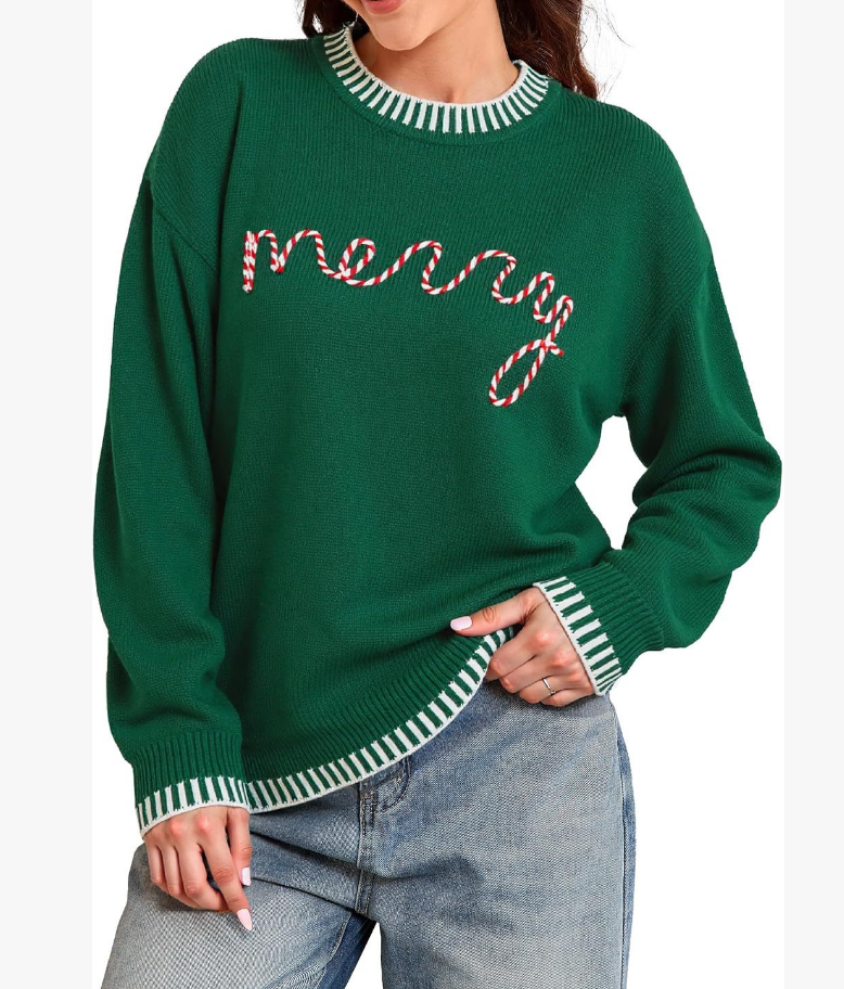 2025💖 Christmas Loose-fitting Crew Neck Knitted Cashmere Pullover