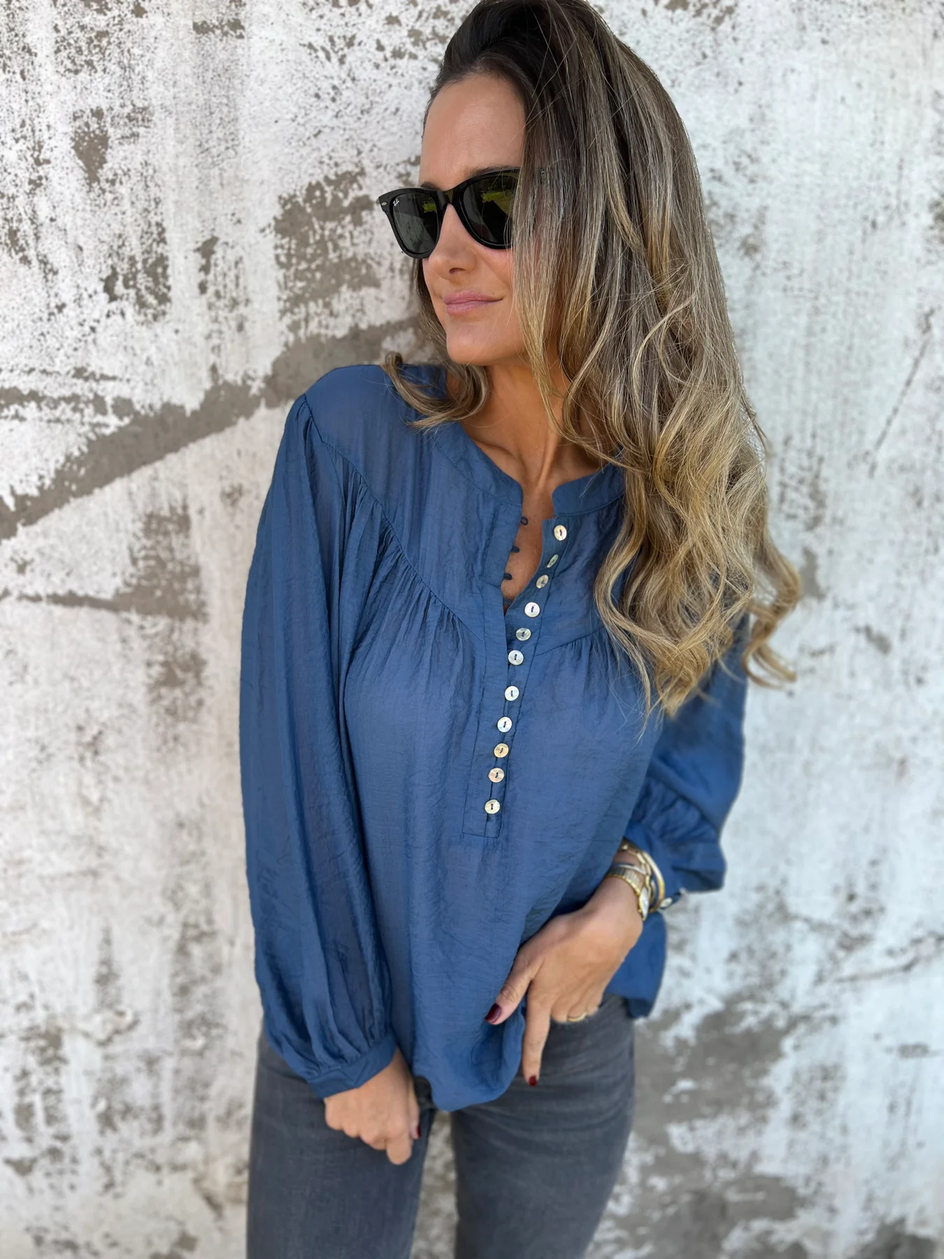 Casual Ice Silk Button Top