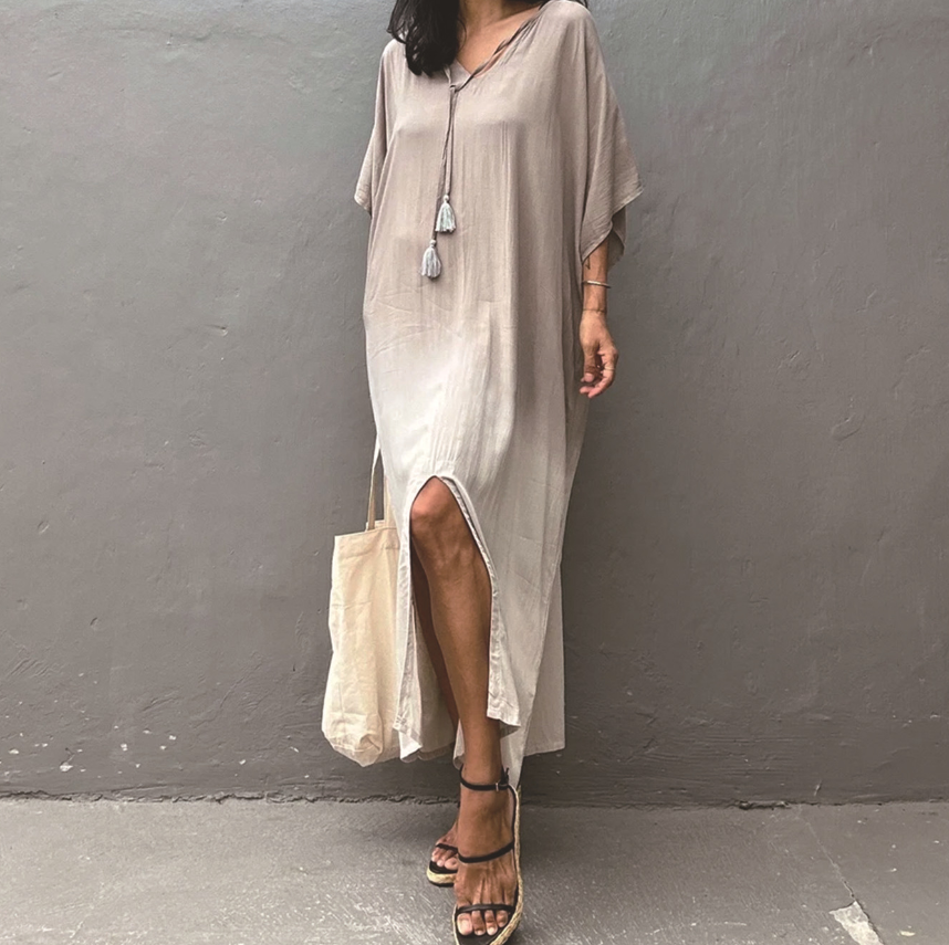 Gradient Color Beach Smock Fringe Cardigan Dress