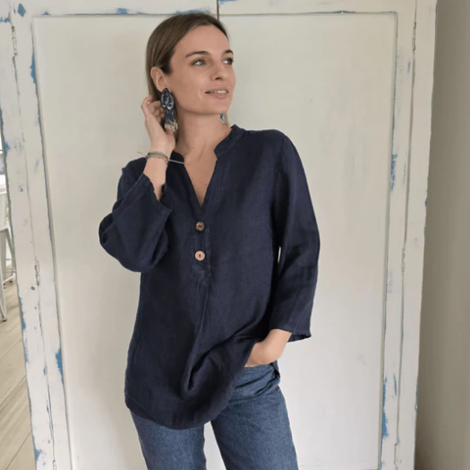 Casual Loose Two Button Shirt