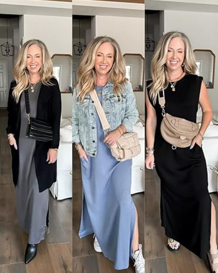 Women's Casual Loose Slit Maxi Skirt