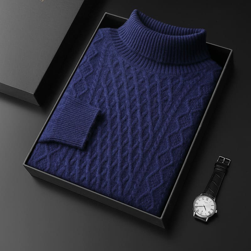 Men's Turtleneck Cashmere Knit Sweater