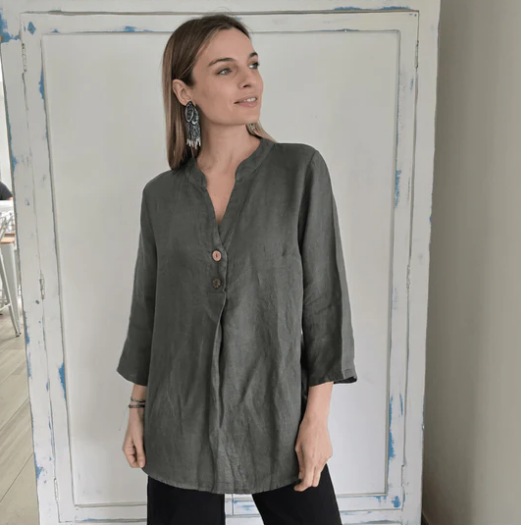Casual Loose Two Button Shirt