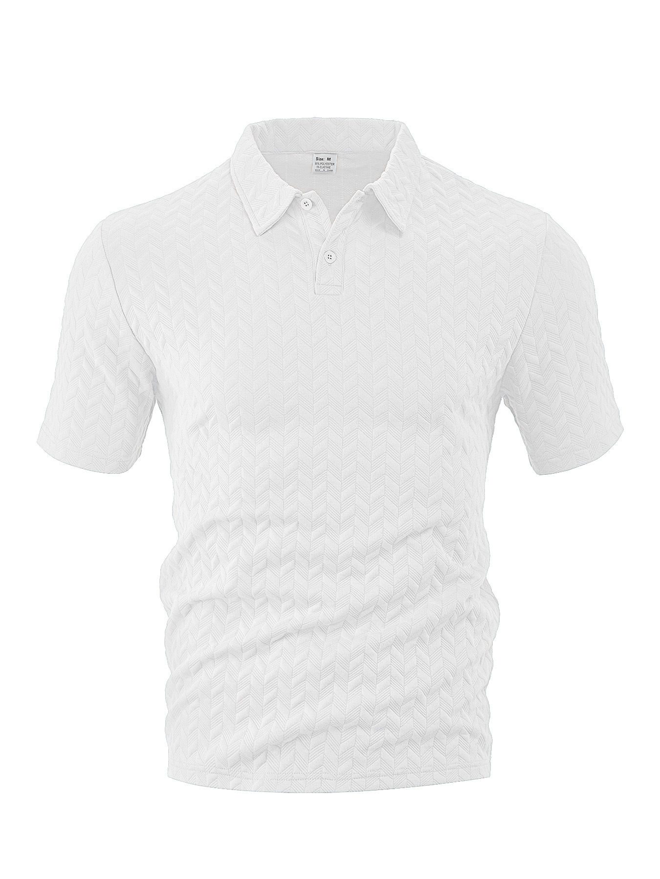 Casual solid color breathable jacquard POLO shirt