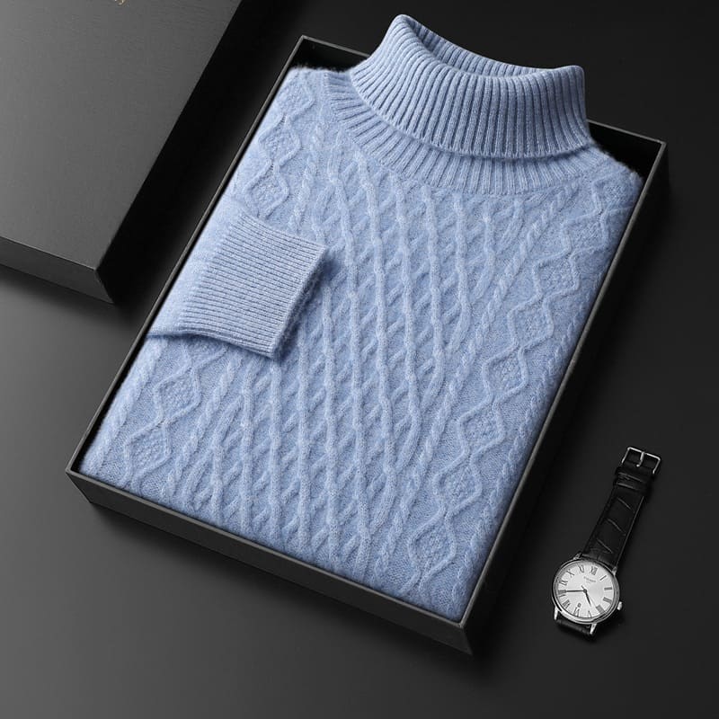 Men's Turtleneck Cashmere Knit Sweater