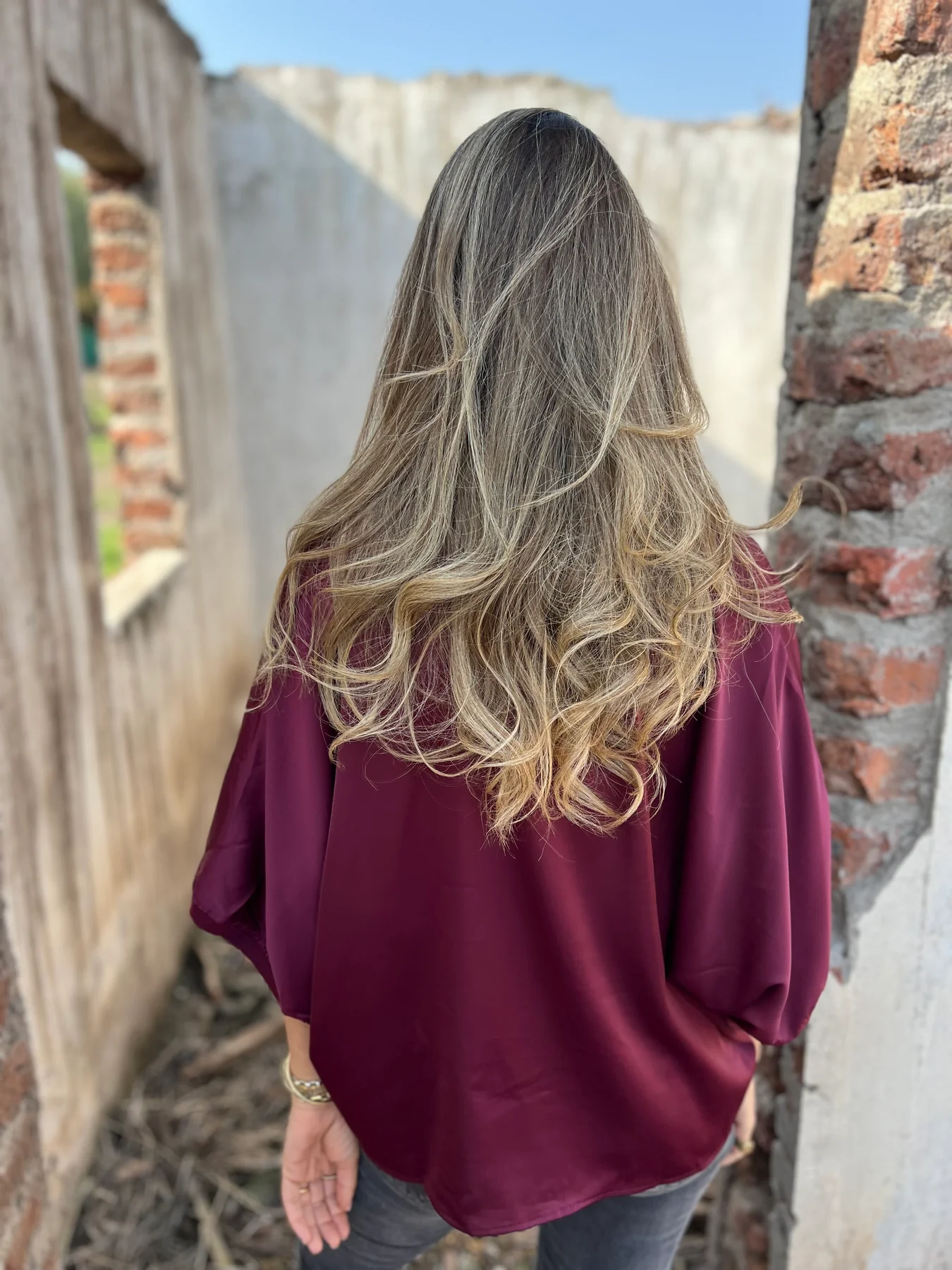 Silk 3/4 Half Lantern Sleeve Vest