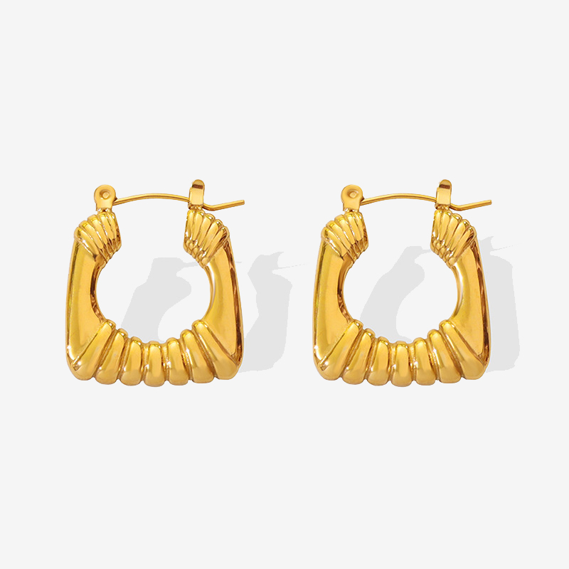 Vintage Style U Shape Bundle Texture Hoops
