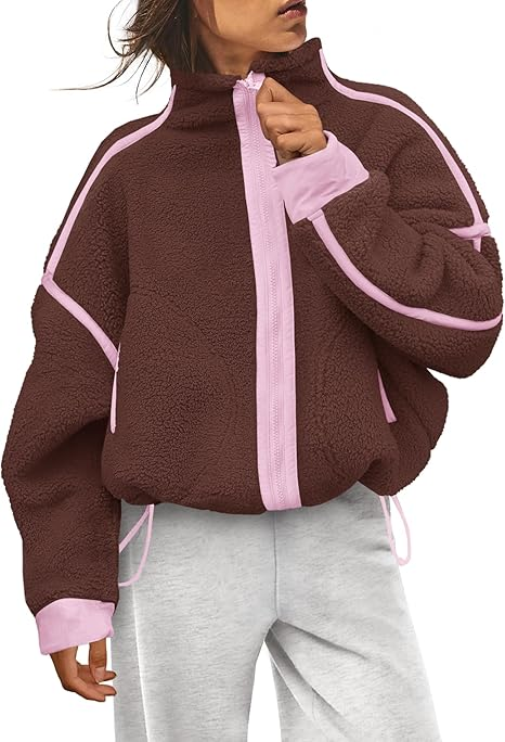 2025 Women's fleece zip-up lamb fleece coat