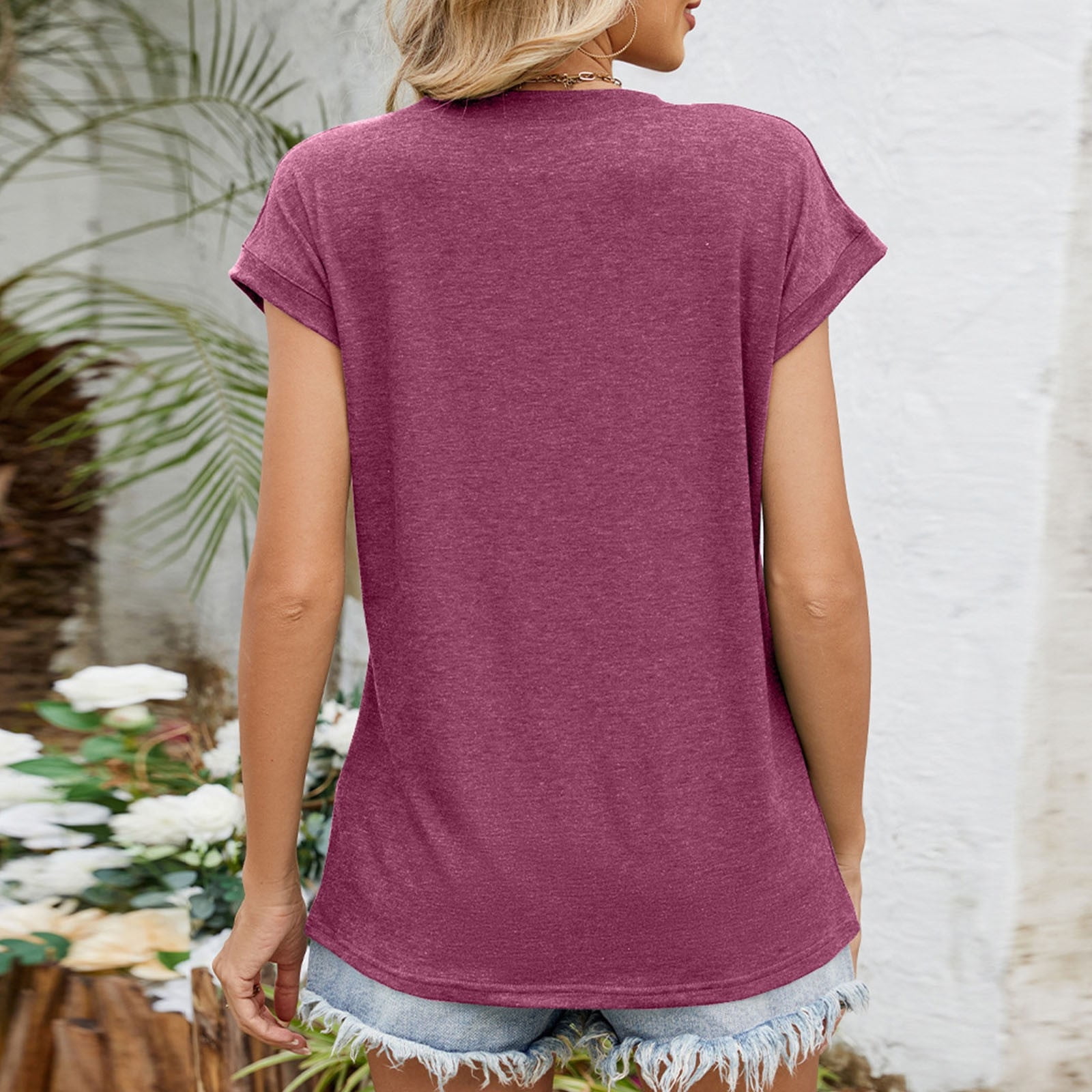 Pleated striped flying sleeve T-shirt
