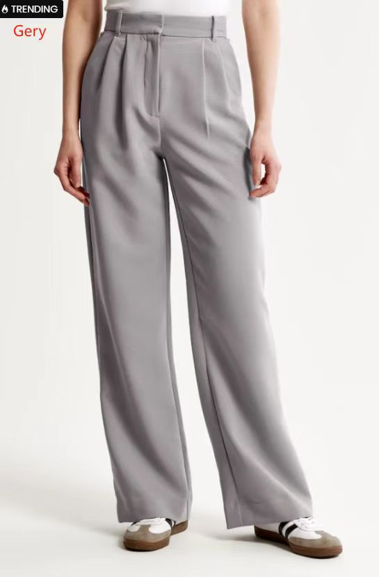Linen Blend Wide Leg Tailored Pants (Buy 2 Free Shipping)
