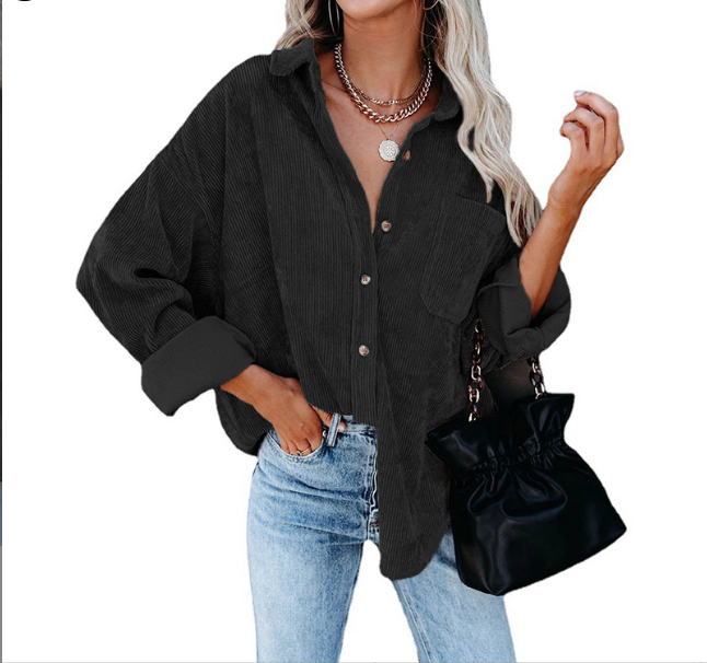 Loose casual corduroy shirt