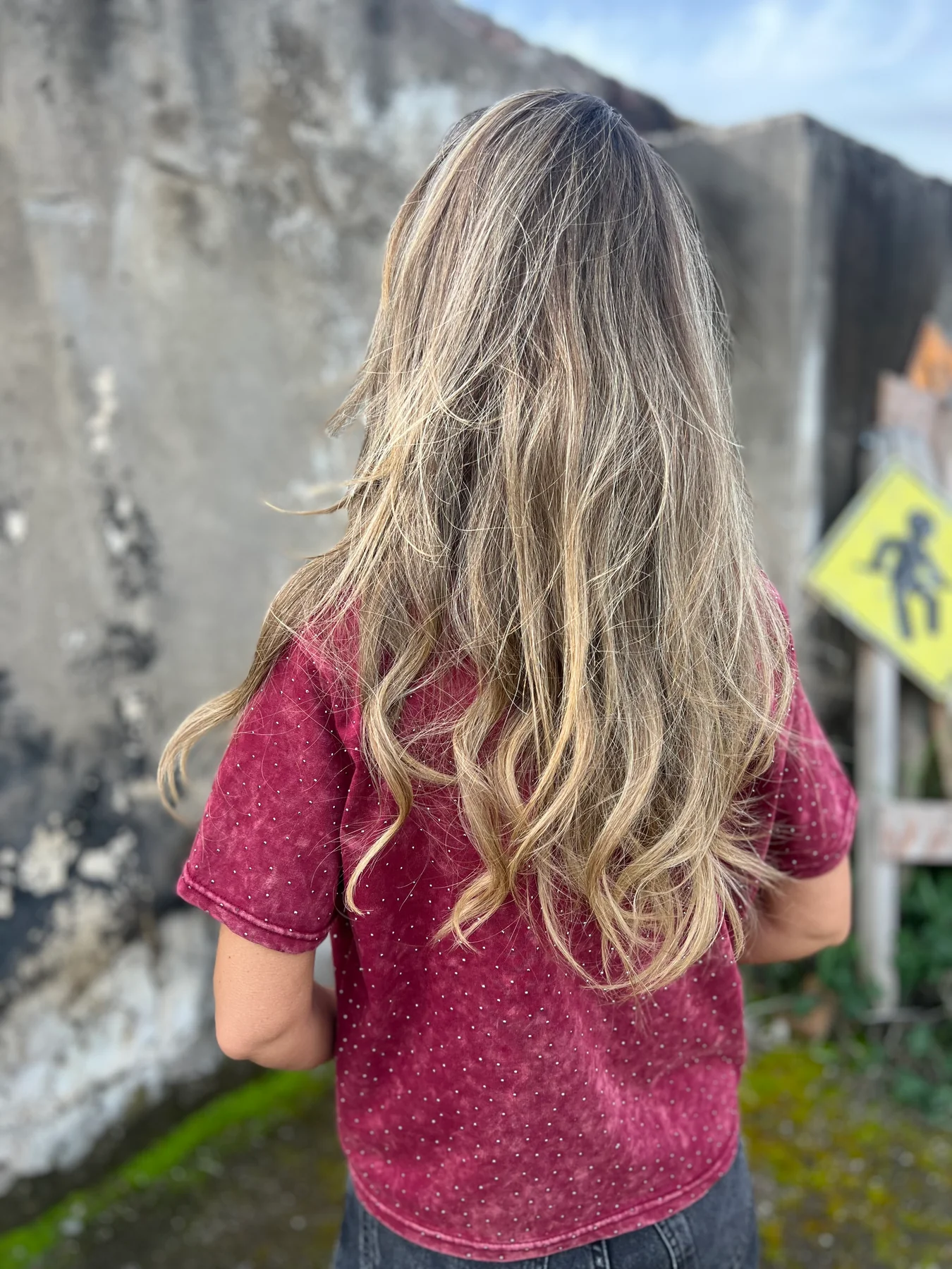 Casual faded rivet T-shirt